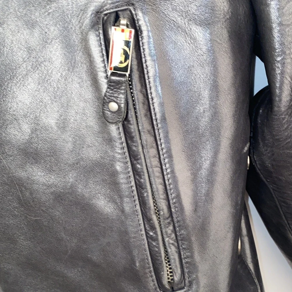 Phat Farm Women Black Leather Motorcycle Size XL Discount 4 Damage Zipper $500+‎